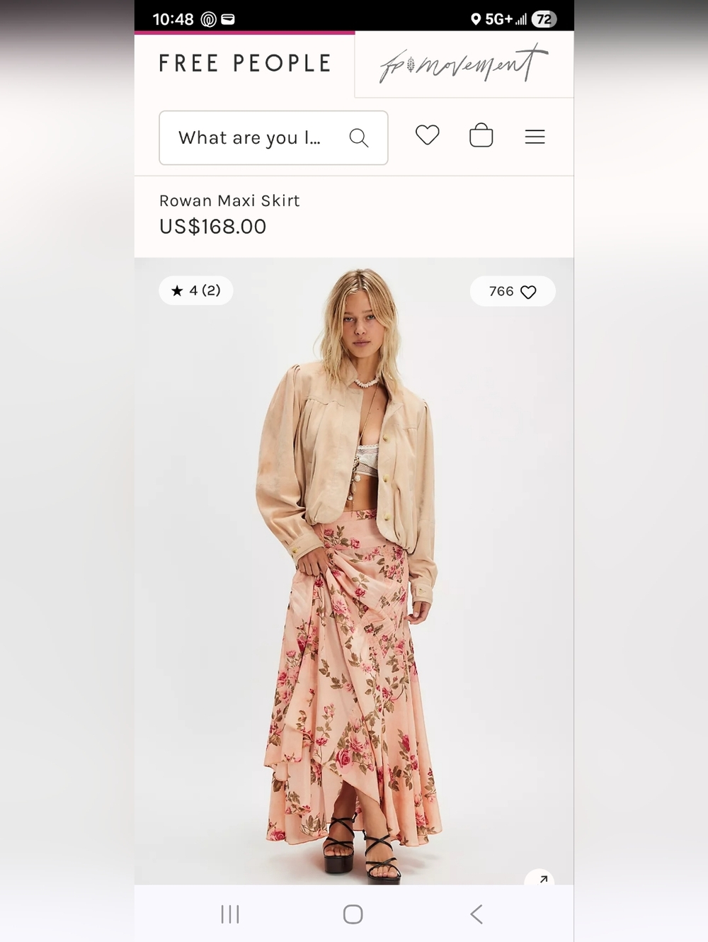 NWT Free People Rowan Maxi Skirt